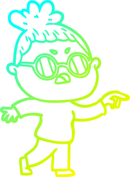 Bir insan tarafından çizilmiş bir çizgi filmin soğuk gradyan çizimi.