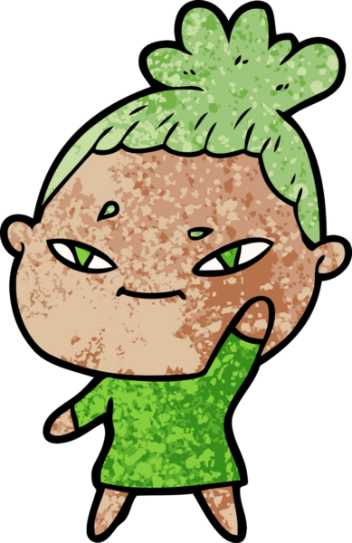 Bir insan tarafından çizilmiş karikatür kadın.