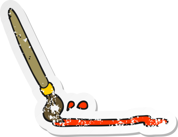 Bir insan tarafından çizilmiş karikatür fırçasının sıkıntılı çıkartması.