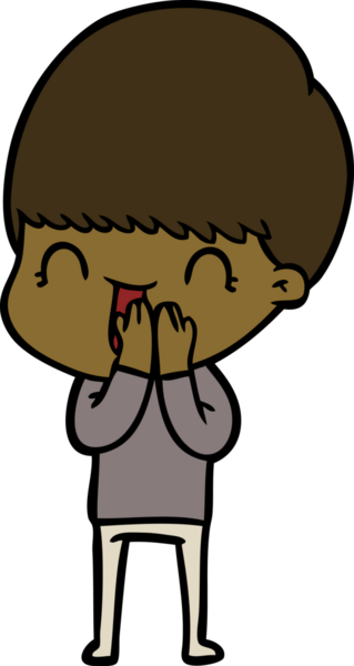 Bir insan tarafından çizilmiş mutlu çizgi film çocuğu.