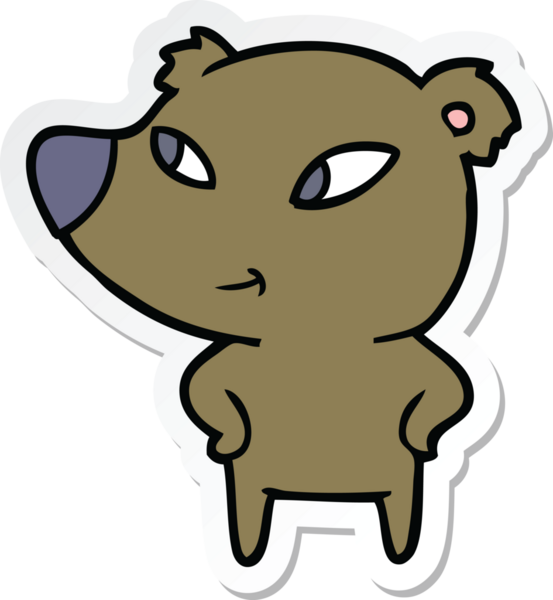 Bir insan tarafından çizilmiş şirin bir ayının çıkartması.