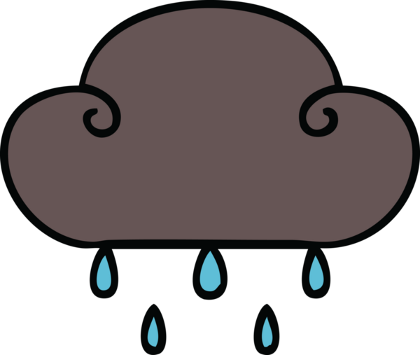 Bir insan tarafından çizilmiş garip yağmur bulutu.