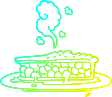 Bir insanın çizdiği yaban mersinli turtanın soğuk gradyan çizgisi.