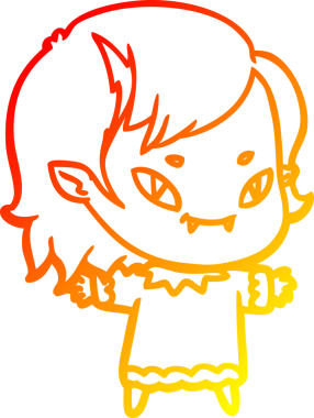 Bir insan tarafından çizilmiş, çizgi film karakteri, arkadaş canlısı vampir kız çizimi.