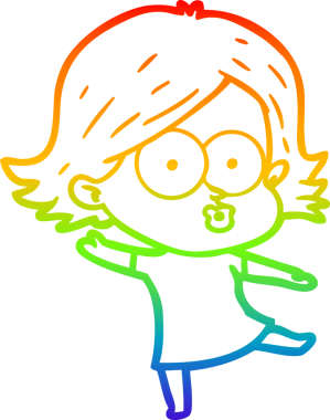 Gökkuşağı gradyan çizimi Bir insan tarafından çizilen çizgi film kızı