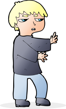 Bir insan tarafından çizilmiş karikatür adam.