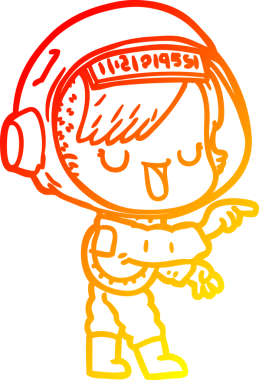 Bir insan tarafından çizilmiş bir astronot kadın çizgi çizimi.