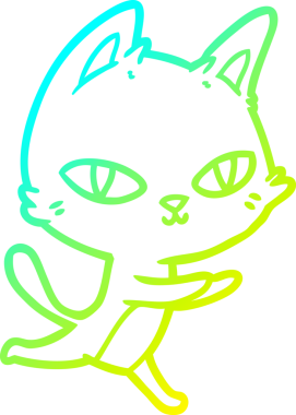 Bir çizgi film kedisinin insan tarafından çizilmiş soğuk çizgi çizimi.