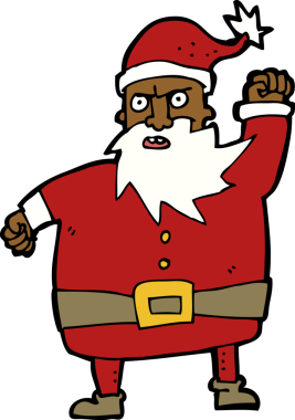 Bir insan tarafından çizilmiş Noel Baba çizgi filmi.