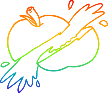 gökkuşağı gradyan çizgi çizimi Bir insan tarafından çizilmiş elma