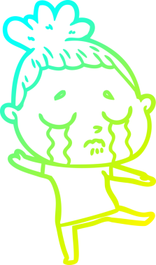 Bir insan tarafından çizilmiş ağlayan bir karikatür çizimi.