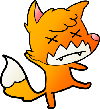 Bir insan tarafından çizilmiş ölü tilki çizgi filmi