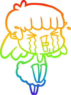 gökkuşağı gradyan çizimi bir insan tarafından çizilmiş bir karikatür kadın