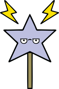 Bir insan tarafından çizilmiş sihirli bir değnek.