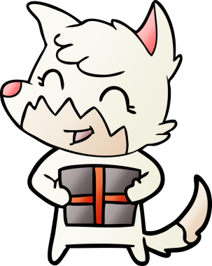 Bir insan tarafından çizilmiş mutlu çizgi film tilkisi.