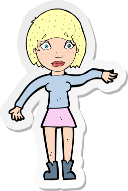 Bir insan tarafından çizilmiş bir karikatür çıkartması.