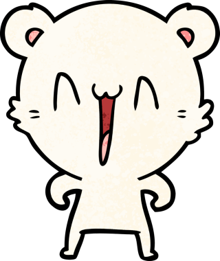 Bir insan tarafından çizilmiş mutlu kutup ayısı karikatürü