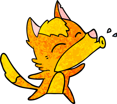 Bir insan tarafından çizilmiş tilki çizgi film karakteri