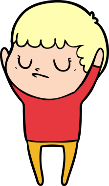 Bir insan tarafından çizilmiş huysuz çocuk çizgi filmi.