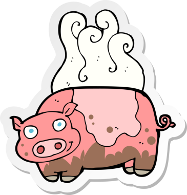 Bir insan tarafından çizilmiş çamurlu çizgi film etiketi.