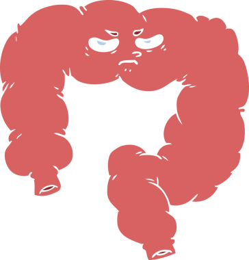 bir insan tarafından çizilmiş düz renk çizgi film kızgın kolon