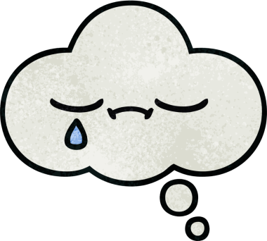 Bir insan tarafından çizilmiş bir düşünce baloncuğunun retro grunge doku karikatürü