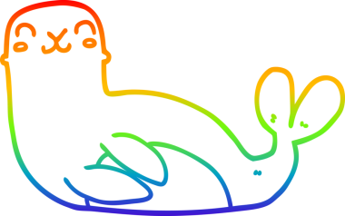 gökkuşağı gradyan çizgi çizimi bir insan tarafından çizilmiş fok