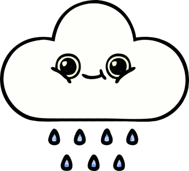 Bir insan tarafından çizilmiş bir yağmur bulutu çizgi filmi.