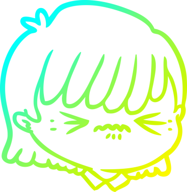 Bir insan tarafından çizilmiş bir karikatür kadın yüzü.