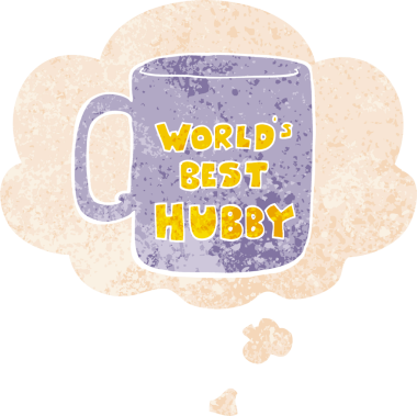 Dünyalar en iyi koca suratlı, grunge 'da düşünce baloncuğu olan sıkıntılı eski moda bir insan tarafından çizilmiş.