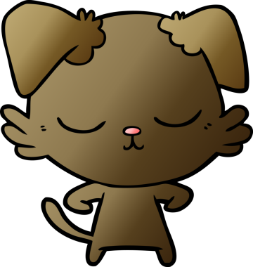 Bir insan tarafından çizilmiş şirin bir çizgi film köpeği.