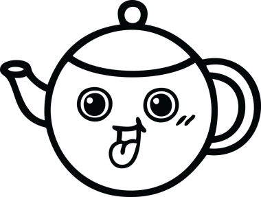 Bir insan tarafından çizilmiş çaydanlık çizimi.