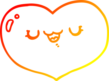 Bir insan tarafından çizilmiş bir aşk kalbinin sıcak çizgi çizimi.