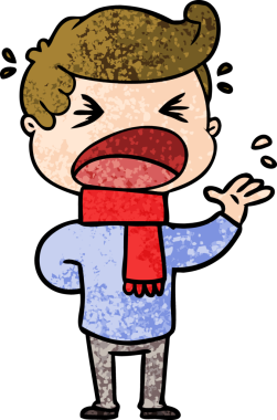 Bir insan tarafından çizilmiş bağıran adam çizgi filmi.