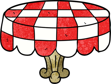 Bir insan tarafından çizilmiş çizgi film masası.