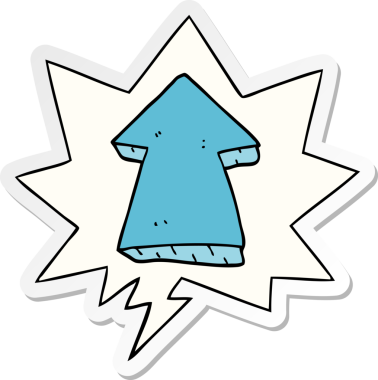 bir insan tarafından çizilmiş konuşma kabarcığı etiketli ok işaretli çizgi film