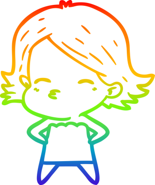 gökkuşağı gradyan çizimi bir insan tarafından çizilmiş bir karikatür kadın