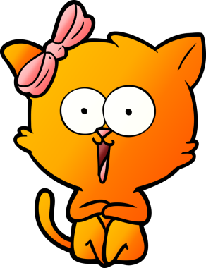 Bir insan tarafından çizilmiş çizgi film kedisi.