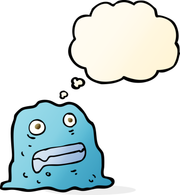 Bir insan tarafından çizilmiş baloncuklu balçık yaratığı.