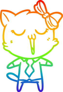 gökkuşağı gradyanı çizimi bir insan tarafından çizilmiş çizgi film kedisi