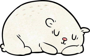 Bir insan tarafından çizilmiş uykulu kutup ayısı çizgi filmi