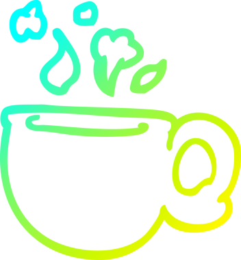 Bir insan tarafından çizilen buhar bardağının soğuk gradyan çizgisi.