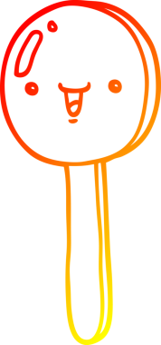 Bir insan tarafından çizilmiş bir lolipopun sıcak çizgi çizimi