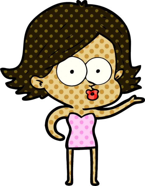 Çizgi film kızı somurtuyor bir insan tarafından