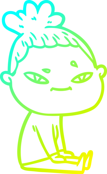 Bir insan tarafından çizilmiş bir karikatür kadın çizimi.