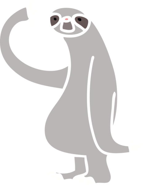 Bir insan tarafından çizilmiş garip bir çizgi film tembel hayvanı.