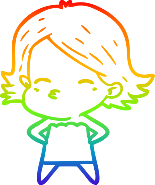 gökkuşağı gradyan çizimi bir insan tarafından çizilmiş bir karikatür kadın