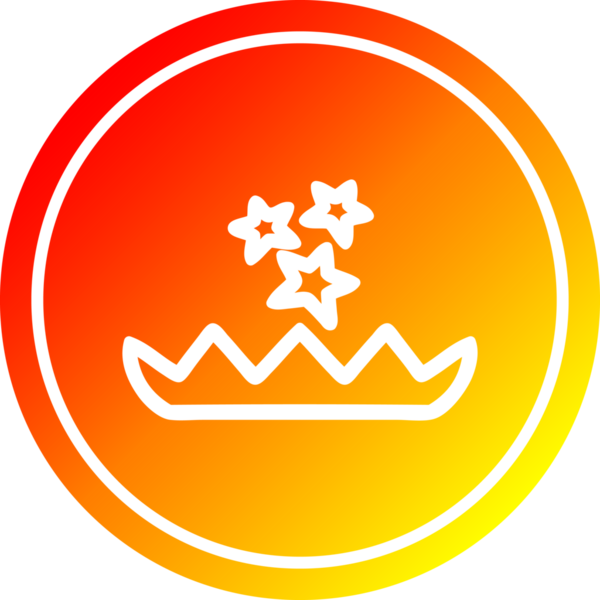 Ilık gradyan bir insan tarafından çizilmiş sihirli çiçek dairesel simgesi