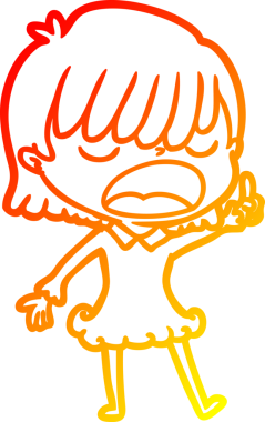 Bir insan tarafından yüksek sesle çizilmiş bir çizgi film kadını çizimi.