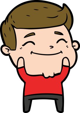 Bir insan tarafından çizilmiş mutlu çizgi film adamı.